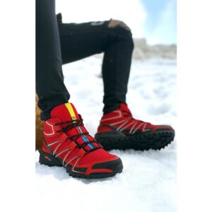 Red Outdoor Trekking Boots