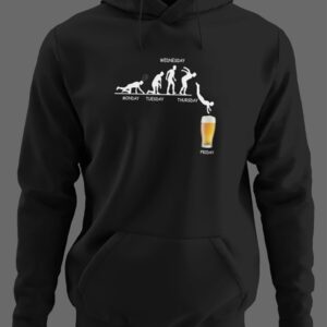 Beer Days Digital Printed 3 Thread Raised (Cotton Inside) Black Hoodie Sweatshirt Hooded