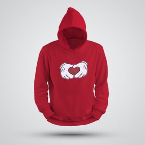 Hooded Palm Heart Sweatshirt SWT-Pankle-Red