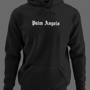 Unisex Palm Angels Digital Printed 3 Thread Raised (Cotton Inside) Black Hoodie Sweatshirt Hooded