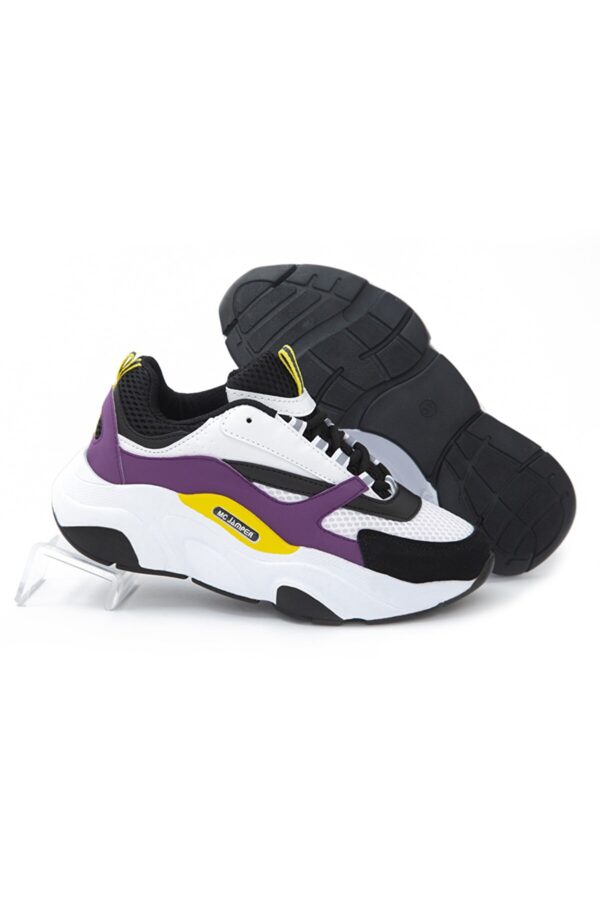 Women's Black White Purple Sneaker Casual Sneakers