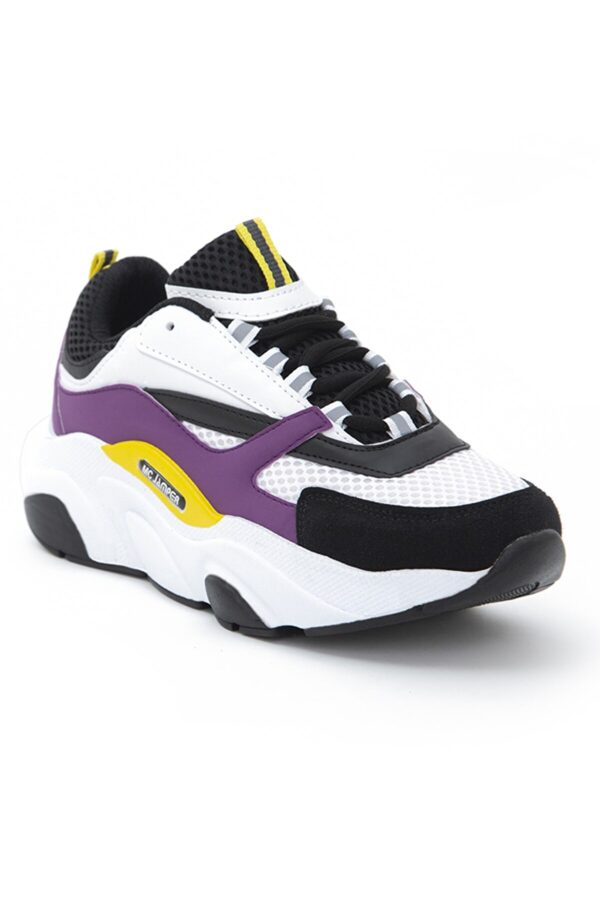 Women's Black White Purple Sneaker Casual Sneakers