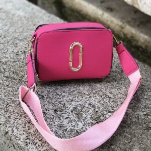 Women's Fuchsia J Detail Box-Shaped Two-Compartment Shoulder Bag