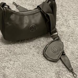 Satin Fabric Baguette Shoulder Bag With Mini Wallet