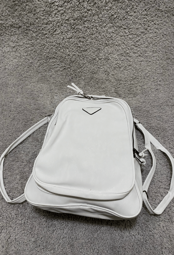 white Women’s Two Compartment Suede Backpack