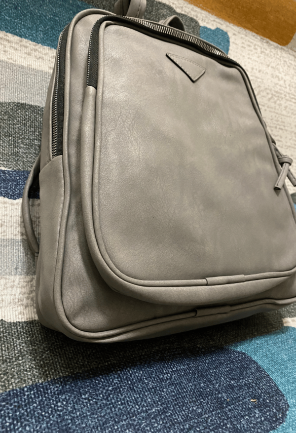 Gray Women’s Two-Compartment Suede Backpack