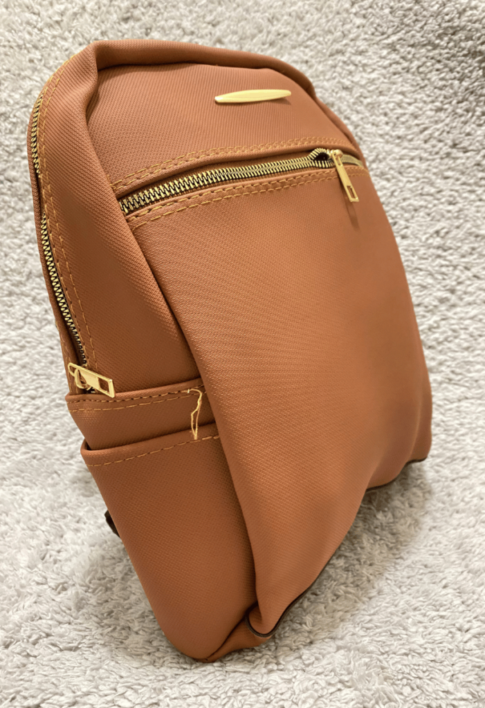 Women’s Dark Mink Zipper Detailed Backpack