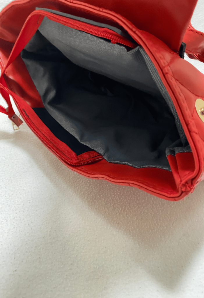 Women’s Red Belt Detailed Embroidered Backpack