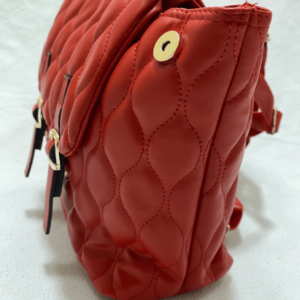 Women’s Red Belt Detailed Embroidered Backpack