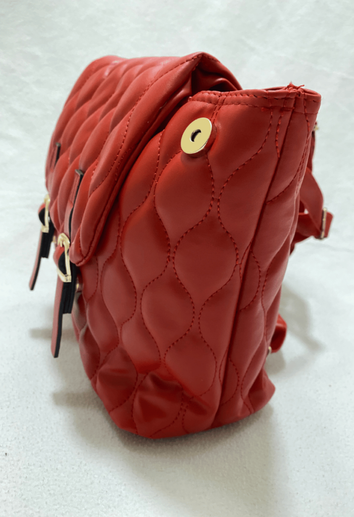 Women’s Red Belt Detailed Embroidered Backpack