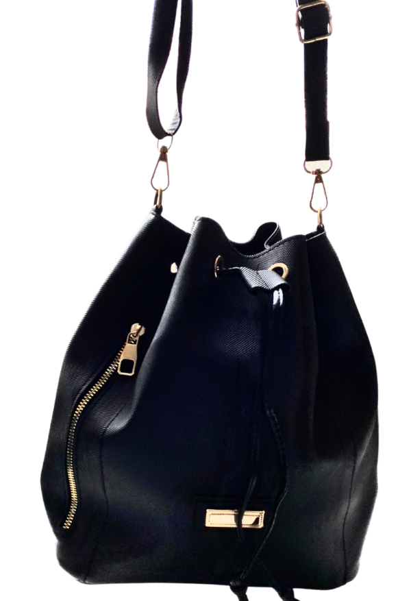 Drawstring Zipper Detailed Sleeve Bag