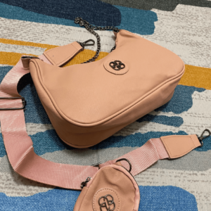 Satin Fabric Baguette Shoulder Bag With Mini Wallet