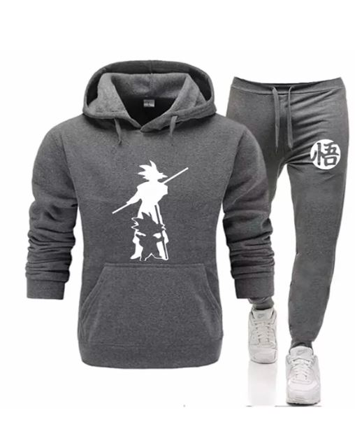 Hooded Japanese Warrior Printed Thick Winter Oversize New Trend Men’s Tracksuit Set