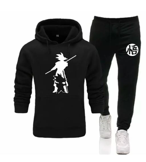 Hooded Japanese Warrior Printed Thick Winter Oversize New Trend Men’s Tracksuit Set