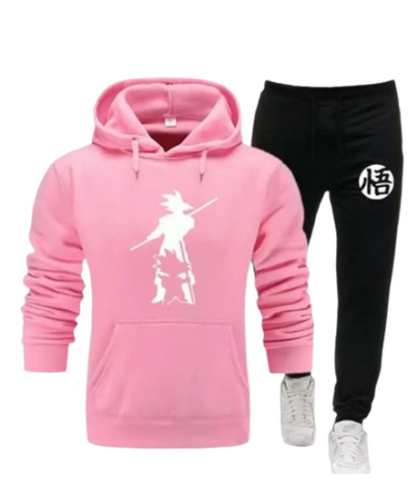 Hooded Japanese Warrior Printed Thick Winter Oversize New Trend Men's Tracksuit Set